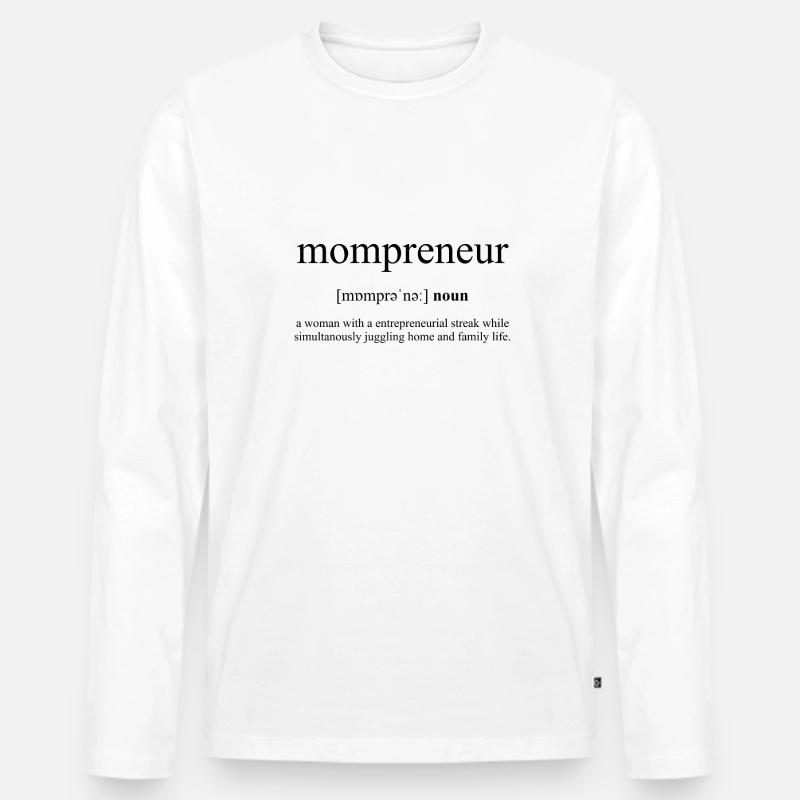 Mompreneur - Männer Premium Bio Langarmshirt - Weiß