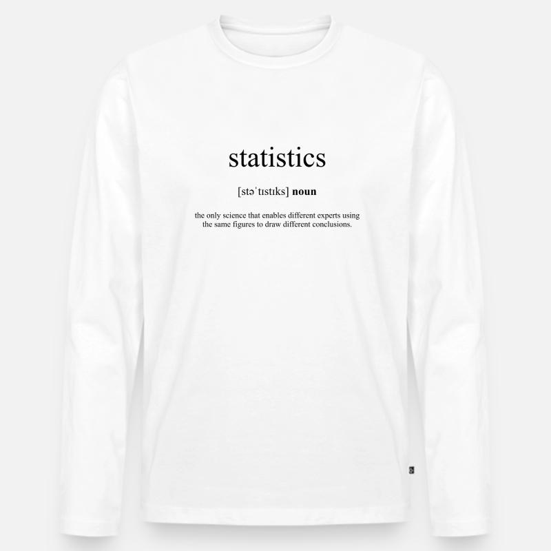 Statistics (Statistik) Definition Dictionary - Männer Premium Bio Langarmshirt - Weiß