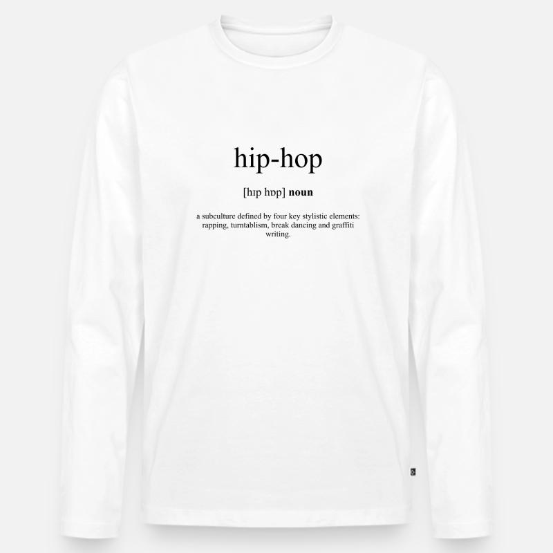 Hip-Hop Definition Dictionary - Männer Premium Bio Langarmshirt - Weiß