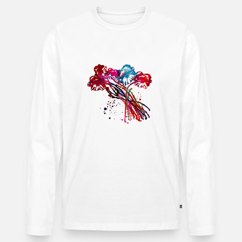 blumen,abstrakt,floral, graffiti,malerei, blume - Männer Premium Bio Langarmshirt - Weiß