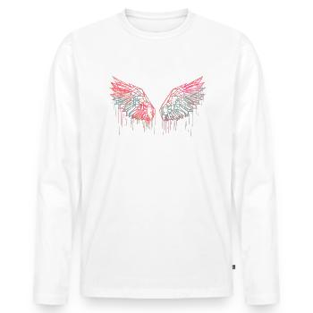 angelwings,flügel,aquarell,rot,engelsflügel - Männer Premium Bio Langarmshirt - Weiß - Vorne - Nico (187cm)
