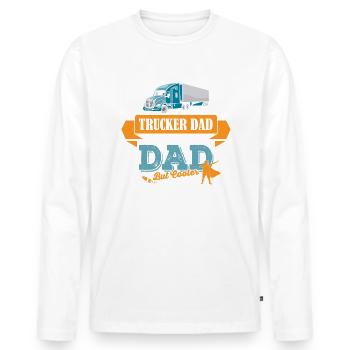 LKW Fahrer Trucker Vater cooler Papa - Männer Premium Bio Langarmshirt - Weiß - Vorne - Nico (187cm)