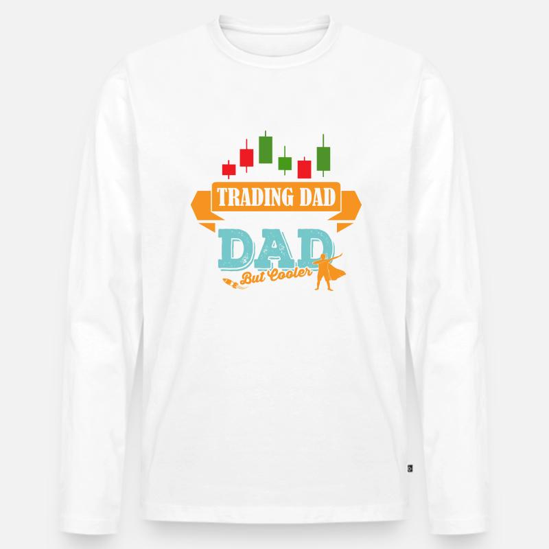 Trader Vater cooler Papa - Männer Premium Bio Langarmshirt - undefined