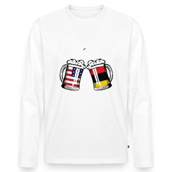 Prost Beer American German Flag - Männer Premium Bio Langarmshirt - Weiß - Vorne - Nico (187cm)