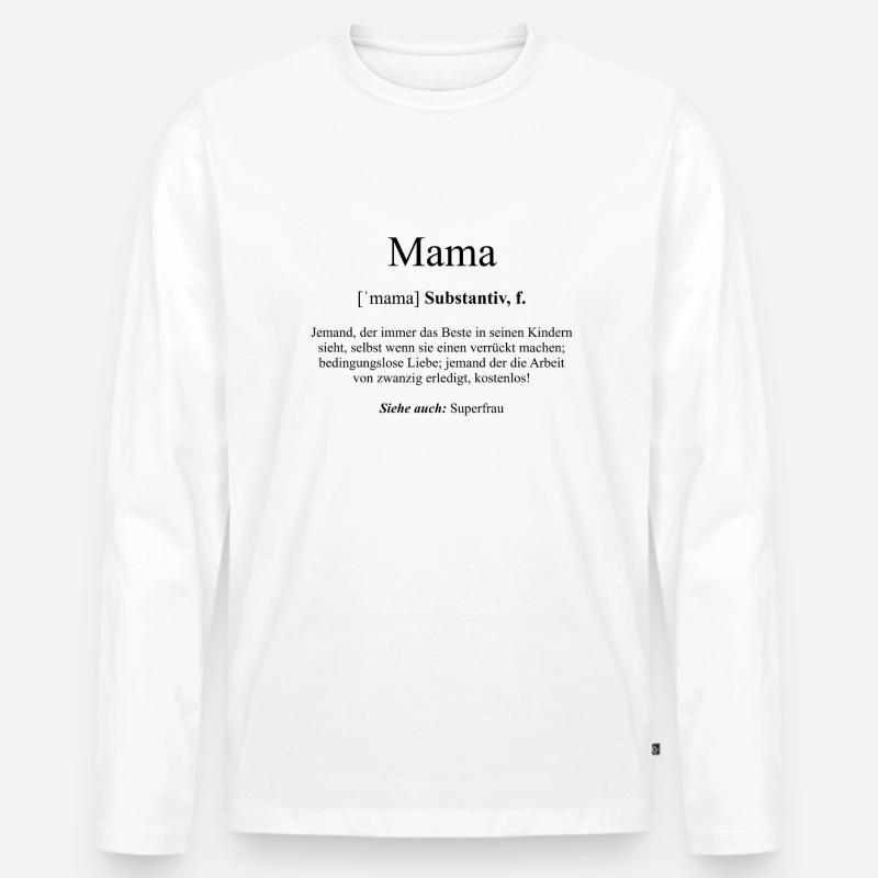 Mama Definition Dictionary - Männer Premium Bio Langarmshirt - Weiß
