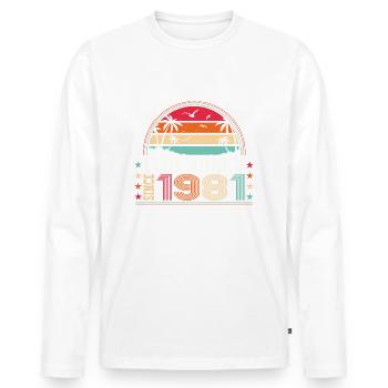 Légendaire 1981 42nd Birthday Gift Men - Fun - T-shirt manches longues Premium bio Homme - blanc - Devant - Nico (187cm)