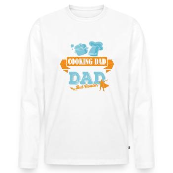 Koch Vater Papa cooler - Männer Premium Bio Langarmshirt - Weiß - Vorne - Nico (187cm)