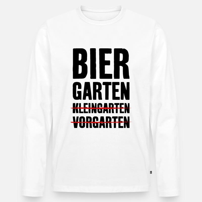 BIER SAUFEN BIERGARTEN BIERSHIRT - Männer Premium Bio Langarmshirt - Weiß