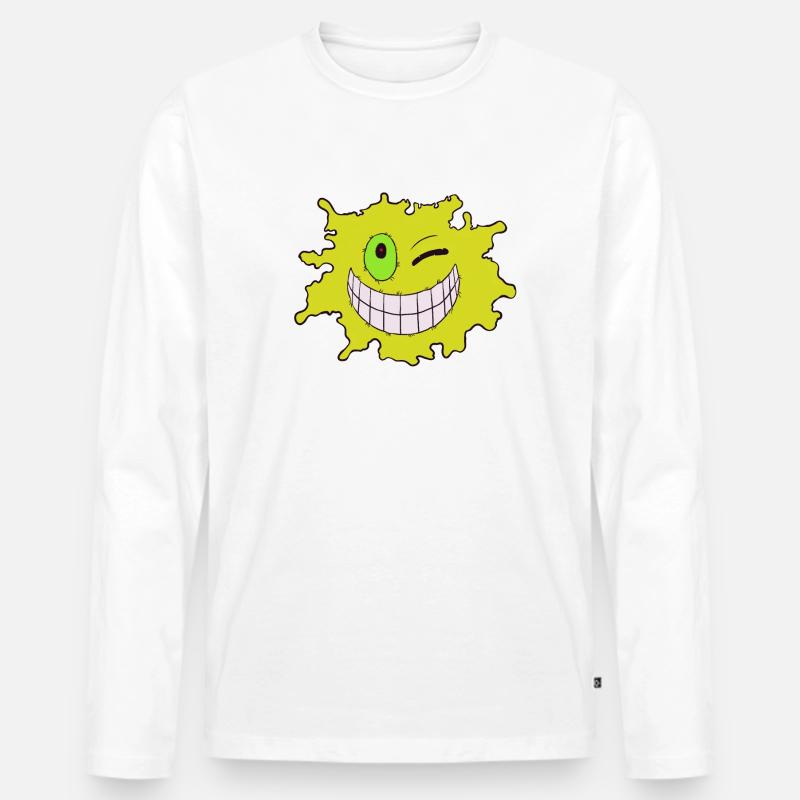 Splash Gelb - Männer Premium Bio Langarmshirt - Weiß