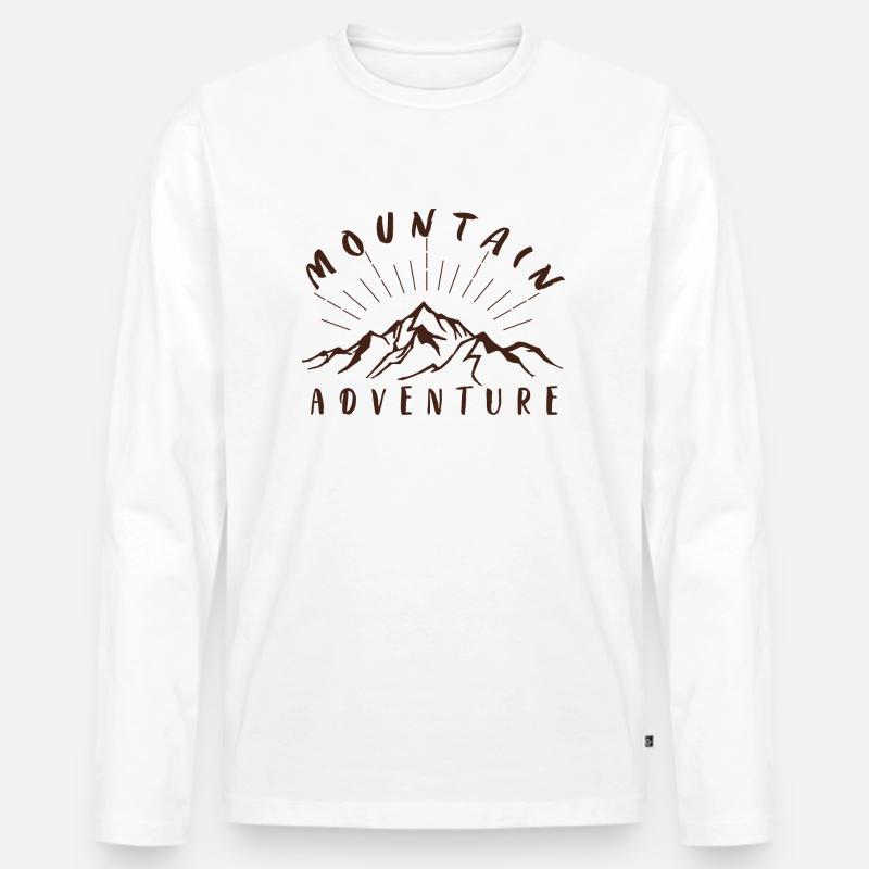 Mountain Adventure - Männer Premium Bio Langarmshirt - Weiß
