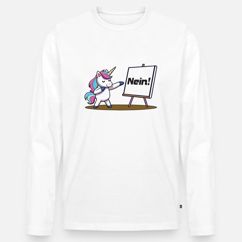 Nein - Männer Premium Bio Langarmshirt - Weiß