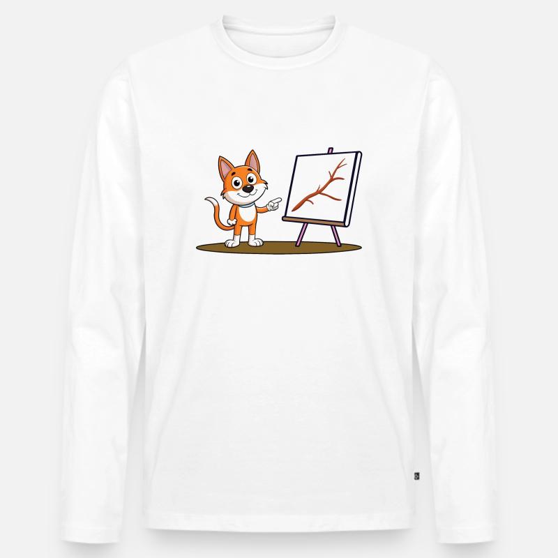 Hol' Stöckchen - Männer Premium Bio Langarmshirt - Weiß