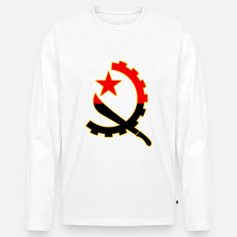 Angola - Männer Premium Bio Langarmshirt - Weiß