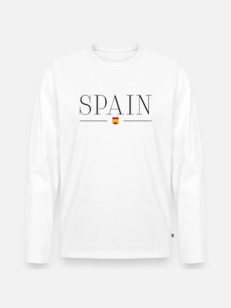 Spain - Men's Premium Organic Long Sleeve Shirt - white