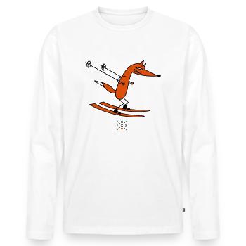 smart ski driver - T-shirt manches longues Premium bio Homme - blanc - Devant - Nico (187cm)