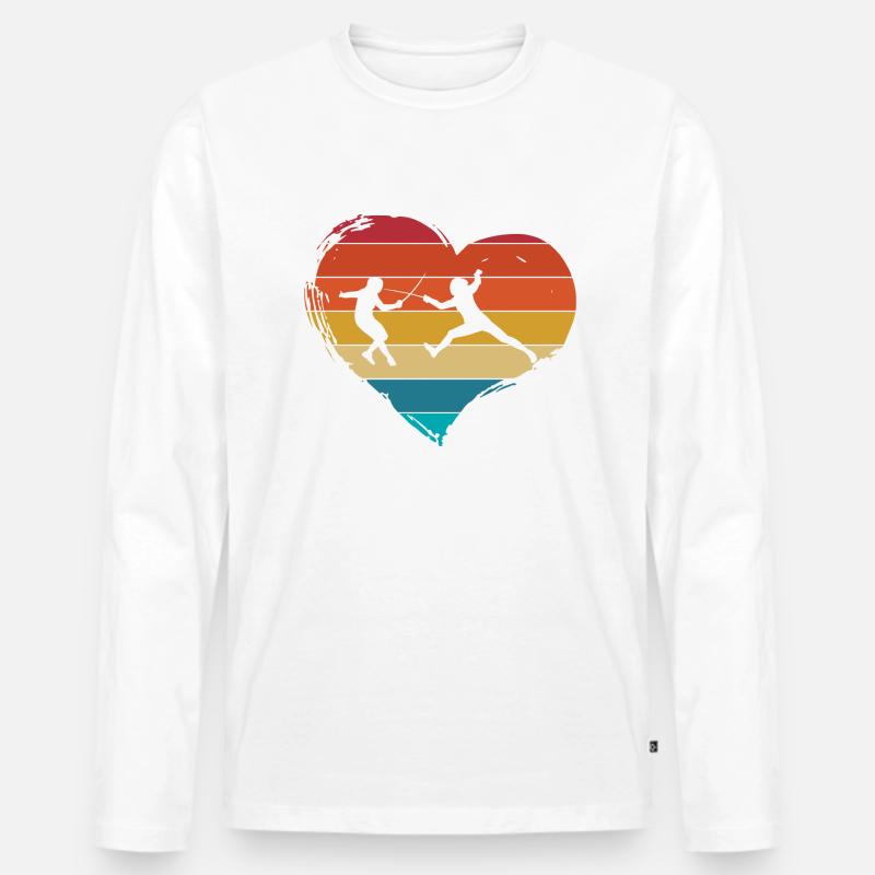 Fechten Retro - Männer Premium Bio Langarmshirt - undefined
