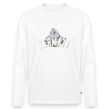 Zermatt Swiss Alps - Men's Premium Organic Long Sleeve Shirt - white - Front - Nico (187cm)