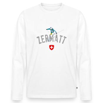 Zermatt Winter swiss alps - Men's Premium Organic Long Sleeve Shirt - white - Front - Nico (187cm)