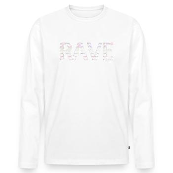 Police numérique minimale Rave Trippin Techno Lines - T-shirt manches longues Premium bio Homme - blanc - Devant - Nico (187cm)