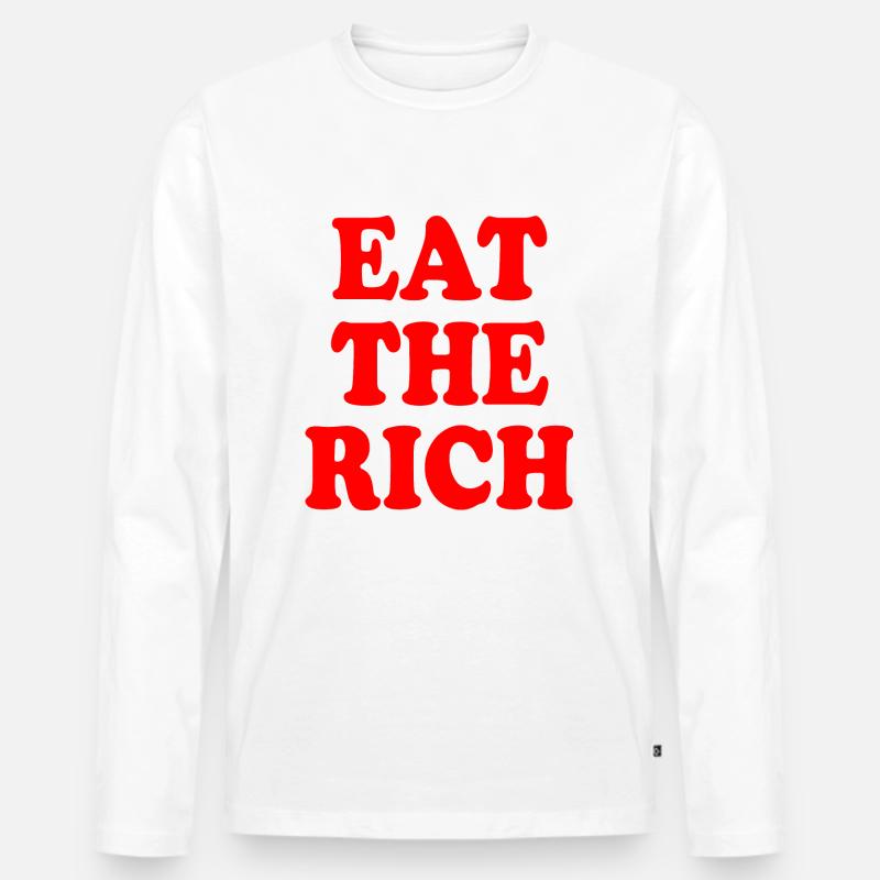 Eat the rich - Männer Premium Bio Langarmshirt - Weiß