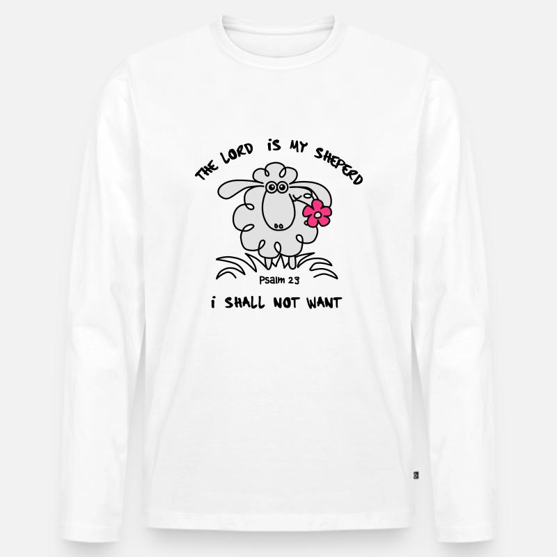 The Lord is my sheperd 2 - Männer Premium Bio Langarmshirt - Weiß