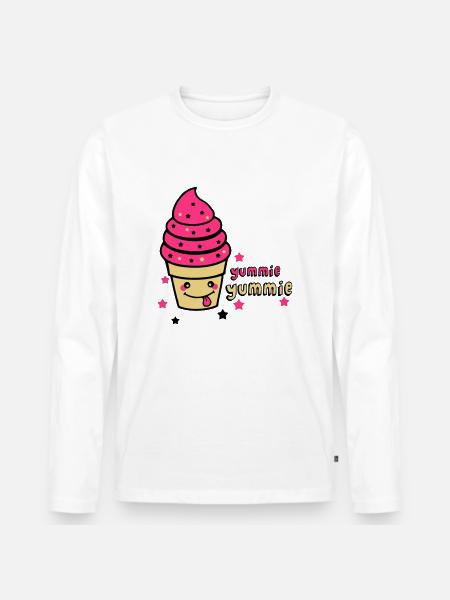 yummie yummie - Men's Premium Organic Long Sleeve Shirt - white