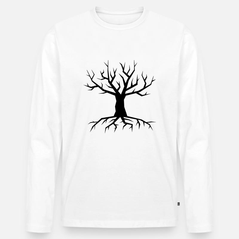 Tree - Männer Premium Bio Langarmshirt - Weiß