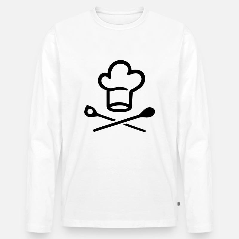 Chefkoch - Männer Premium Bio Langarmshirt - Weiß