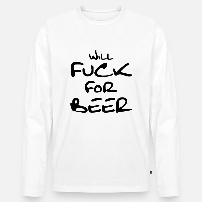 fck4beer T-shirts - Männer Premium Bio Langarmshirt - Weiß