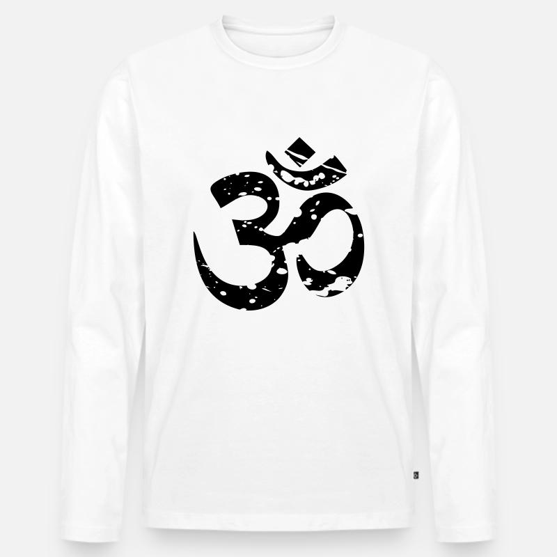 OM - Männer Premium Bio Langarmshirt - Weiß