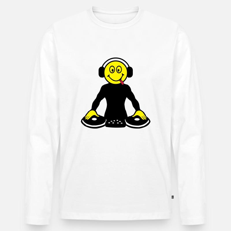 DJ - Männer Premium Bio Langarmshirt - Weiß