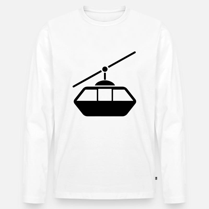 Seilbahn - Männer Premium Bio Langarmshirt - Weiß
