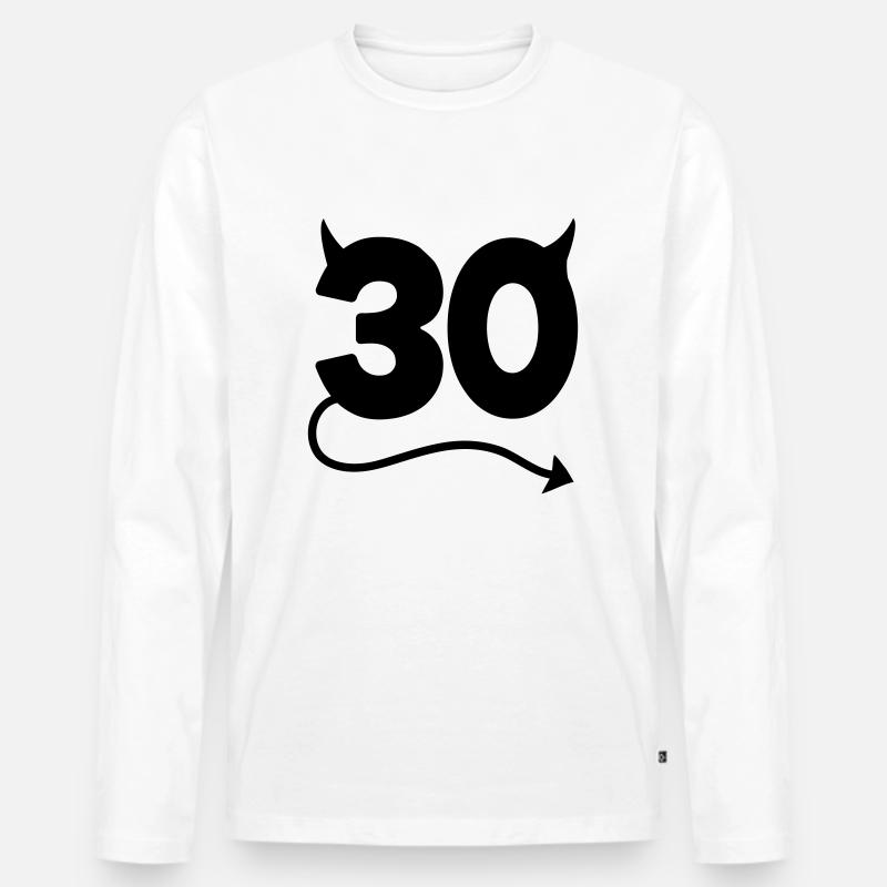 30th Birthday - Männer Premium Bio Langarmshirt - Weiß