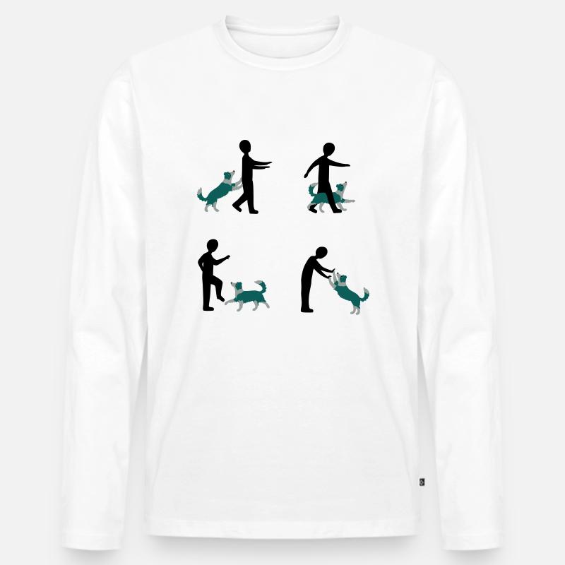 Dog Dancing 3-1 - Männer Premium Bio Langarmshirt - Weiß