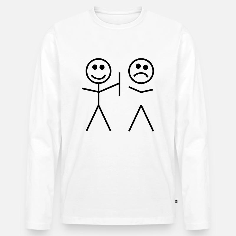 gemeines strichmännchen humor - Männer Premium Bio Langarmshirt - Weiß
