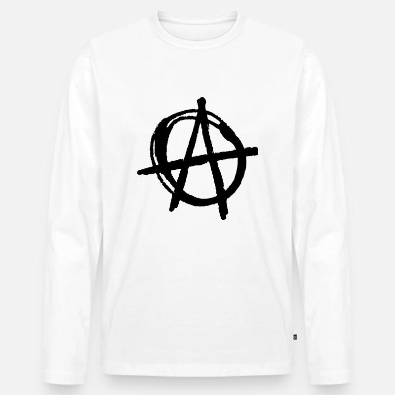 Anarchy - Männer Premium Bio Langarmshirt - Weiß