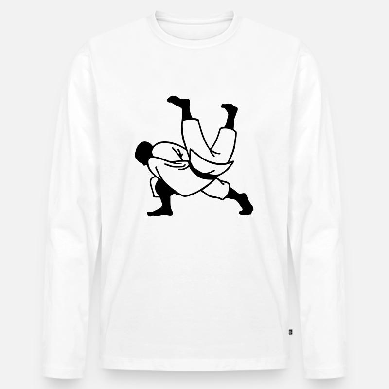 judo - Männer Premium Bio Langarmshirt - Weiß