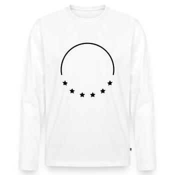 Stars Frame Design - Männer Premium Bio Langarmshirt - Weiß - Vorne - Nico (187cm)