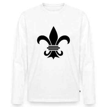 fleur_de_lis_schwertlilie_f1 - Men's Premium Organic Long Sleeve Shirt - white - Front - Nico (187cm)