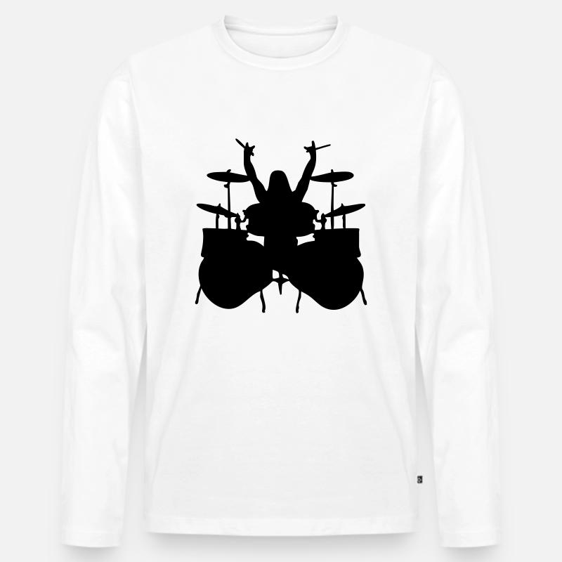 drummer - Männer Premium Bio Langarmshirt - Weiß