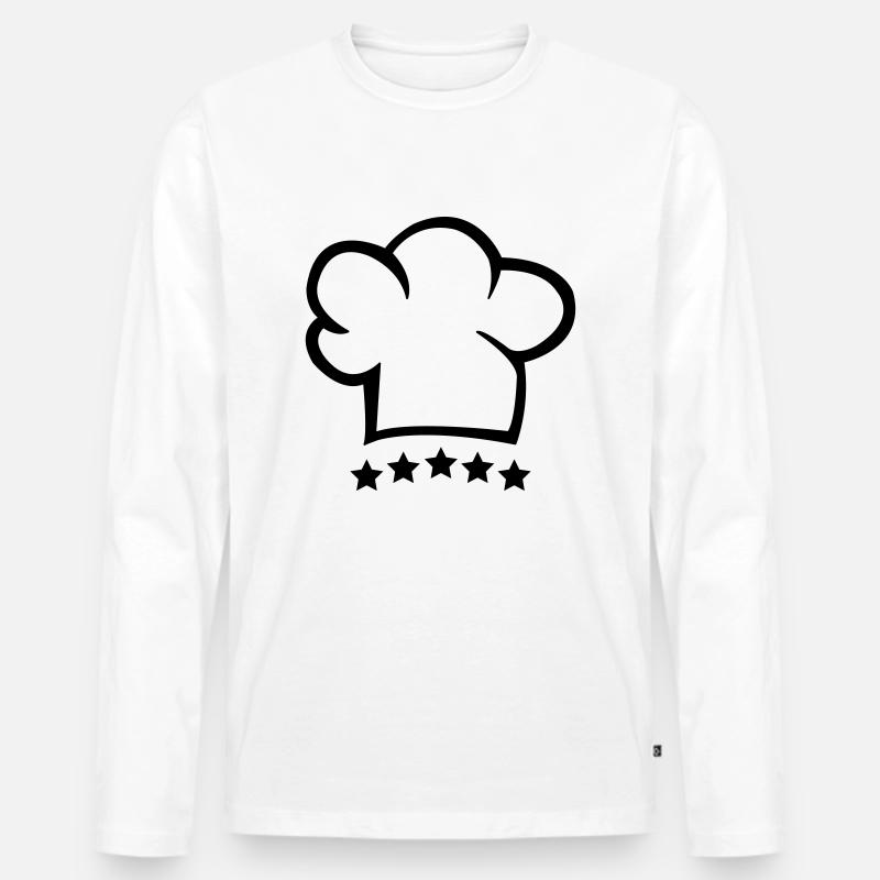 5_sterne_koch - Männer Premium Bio Langarmshirt - Weiß