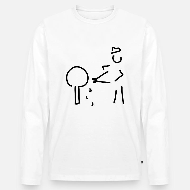 gärtner mit buchsbaum - Männer Premium Bio Langarmshirt - Weiß