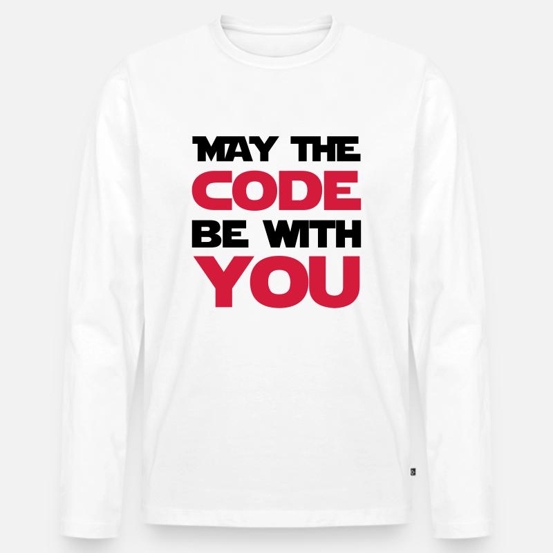 Computer / Developer / Geek / Code / Funny - Men's Premium Organic Long Sleeve Shirt - white