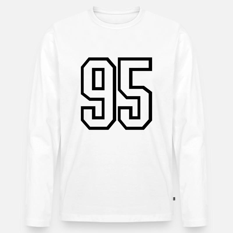 95 - Männer Premium Bio Langarmshirt - Weiß
