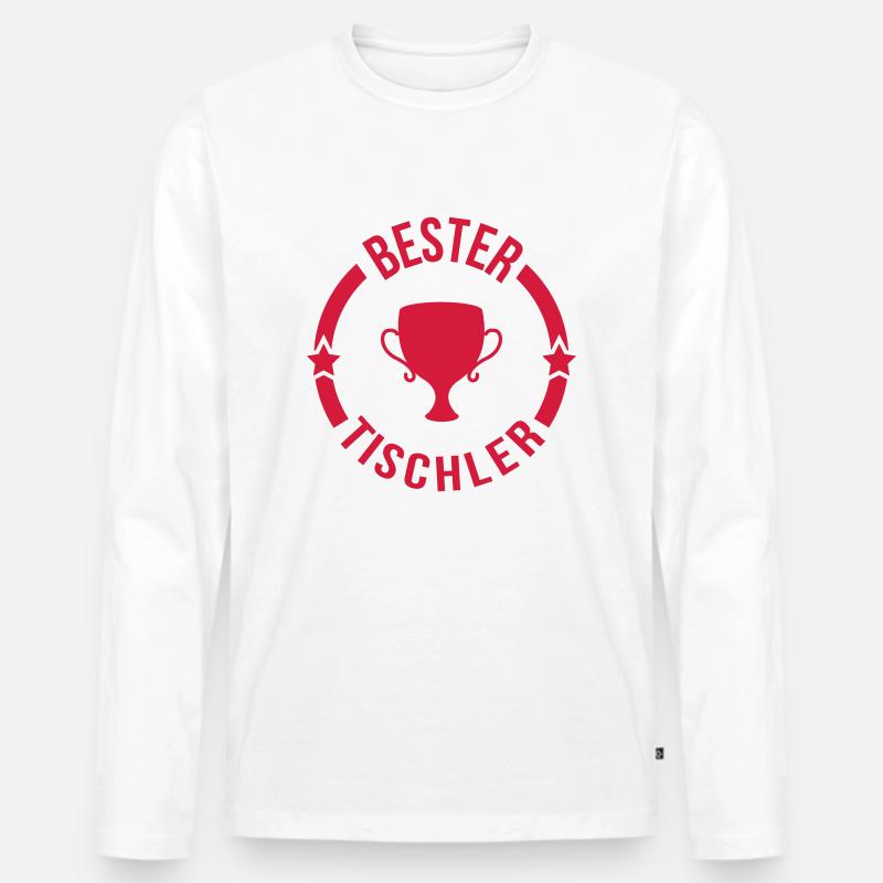 Tischler Tischlerin Zimmermann Dachdecker Möbel - Männer Premium Bio Langarmshirt - Weiß