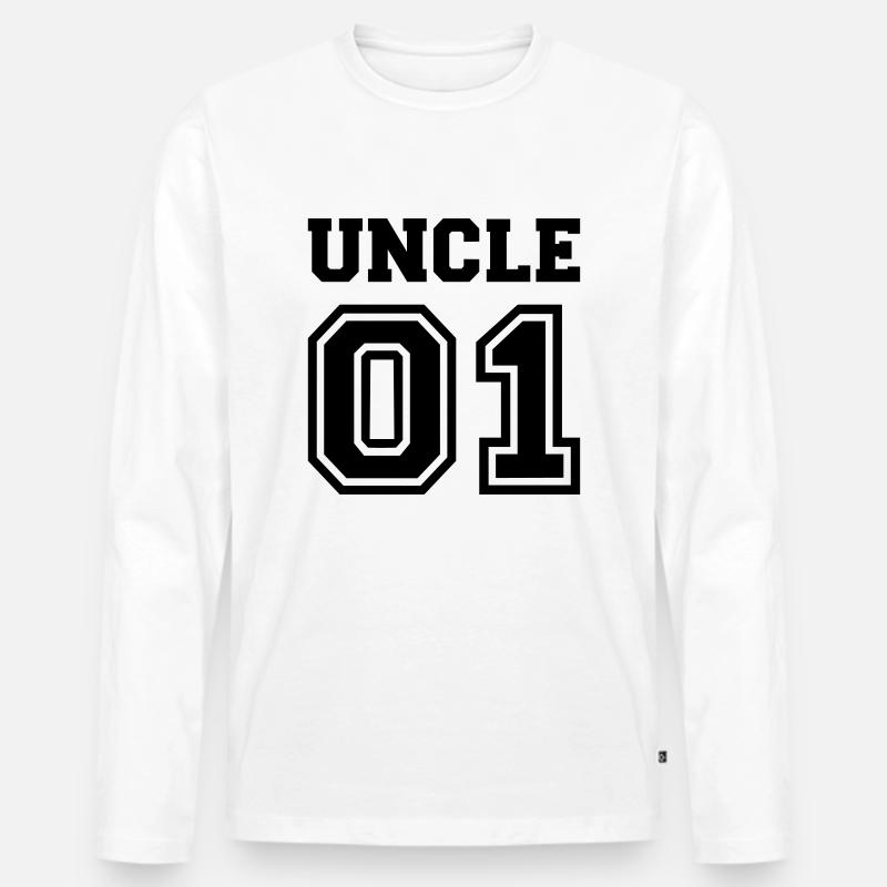 Onkel - Männer Premium Bio Langarmshirt - Weiß