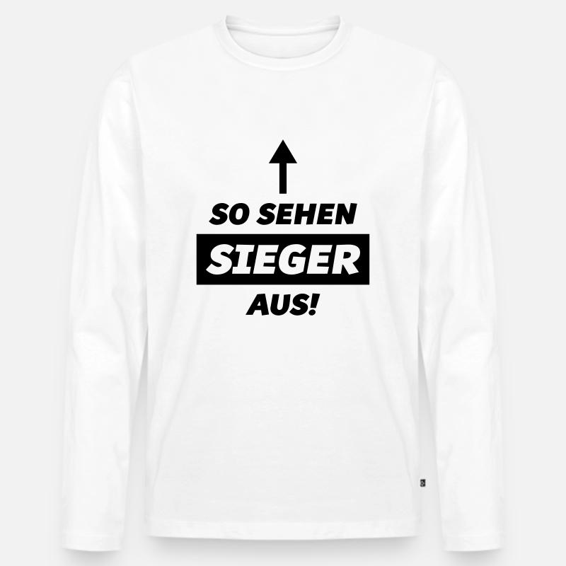 sieger so sehen aus - Männer Premium Bio Langarmshirt - Weiß