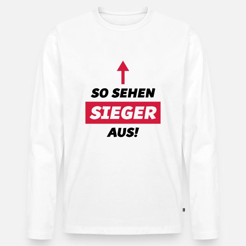 so sehen sieger aus design - Männer Premium Bio Langarmshirt - Weiß