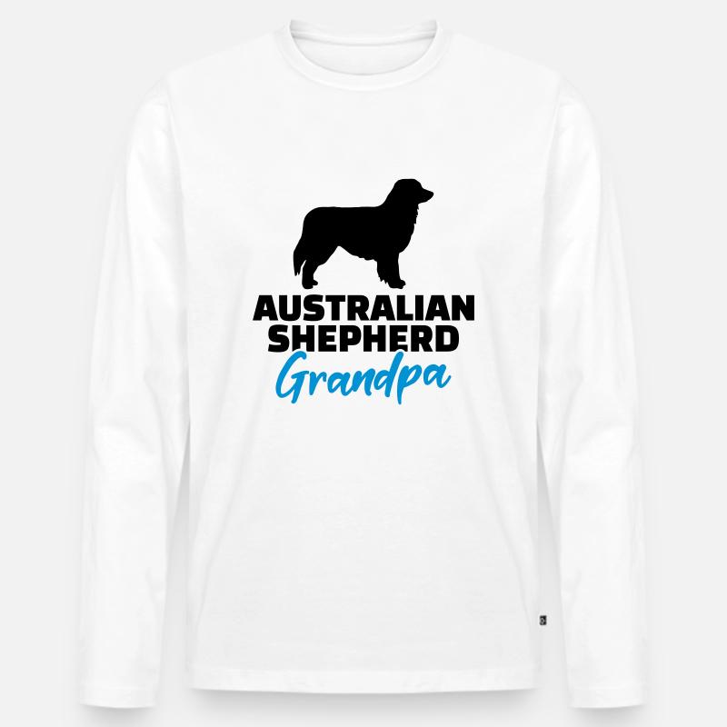 Australian Shepherd - Männer Premium Bio Langarmshirt - Weiß