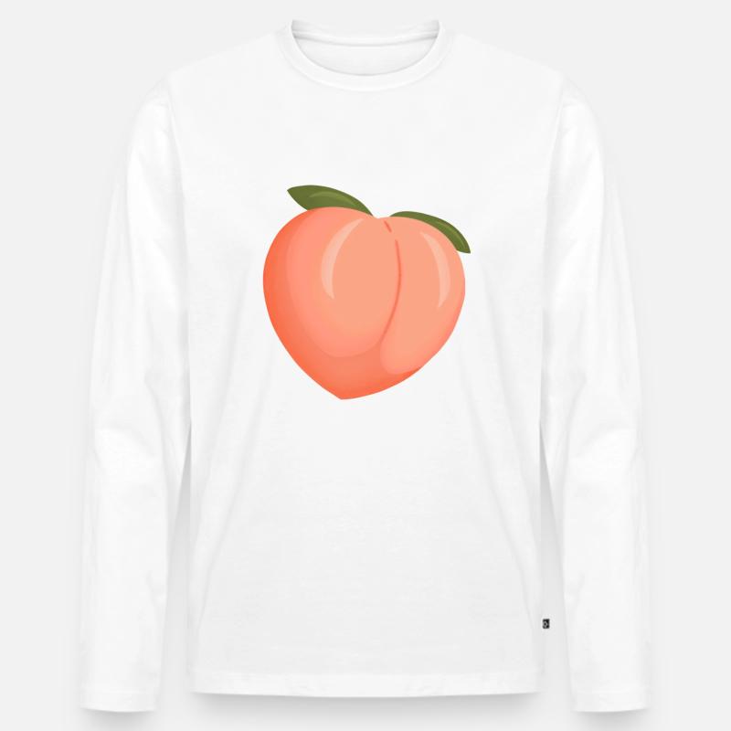 Pfirsich/Fischerei - Männer Premium Bio Langarmshirt - Weiß